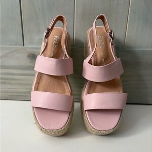 NEW! ROHB Light Pink Espadrille Platform Sandals